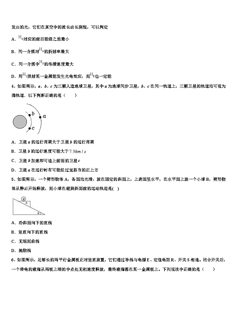 安徽省黄山市屯溪三中2026届高三下第一次测试物理试题含解析第2页