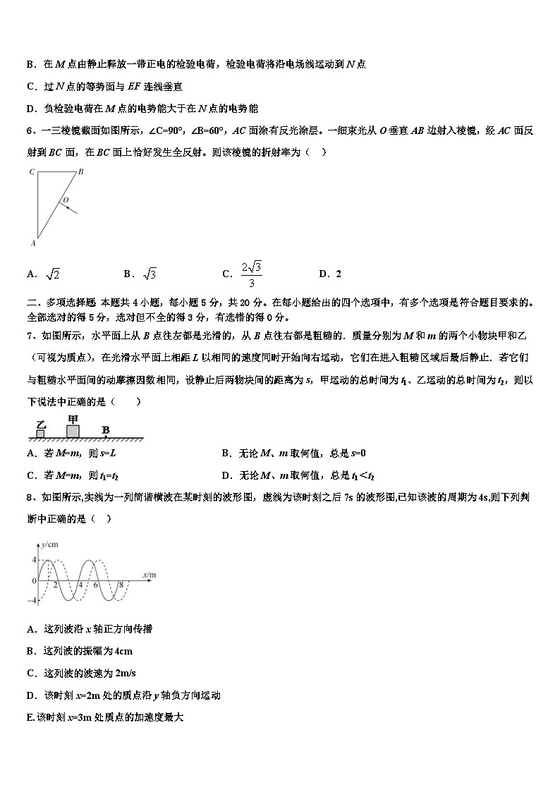 安徽省黄山市重点中学2026届高三下学期一模考试物理试题含解析第3页