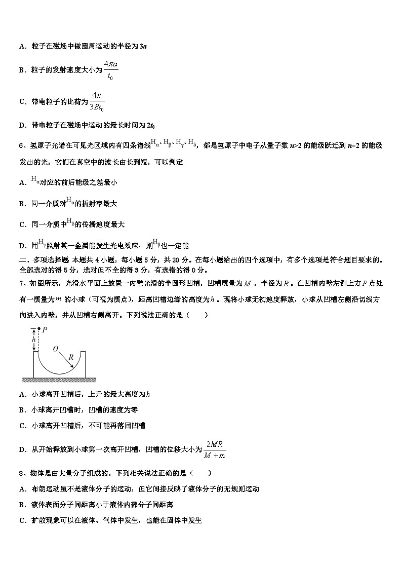 安徽省淮北市相山区淮北市第一中学2026届高三下学期第六次检测物理试卷含解析第3页