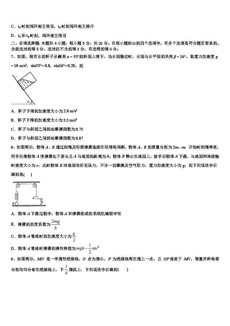 安徽省淮北市同仁中学2026届高三适应性调研考试物理试题含解析第3页