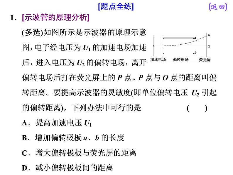 2021新课标版物理高考一轮复习课件 第七章 第4节　带电粒子在电场中运动的综合问题06