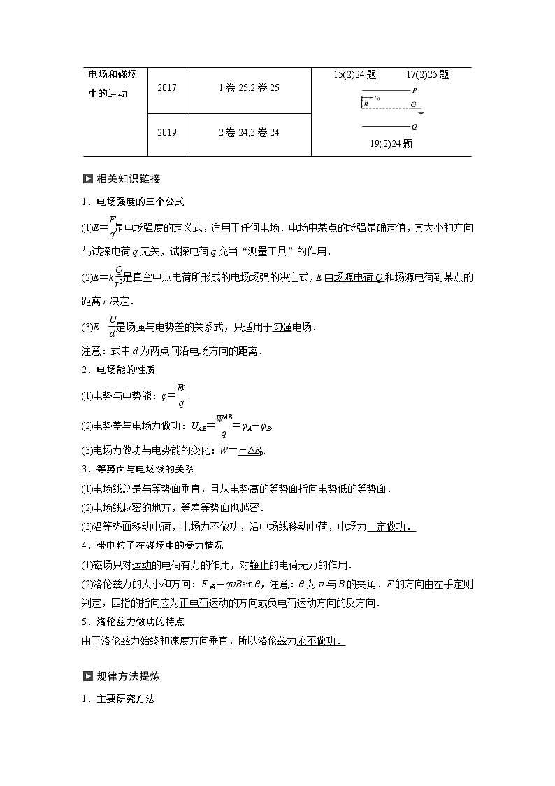 高考物理二轮专题复习讲义：专题五（第1课时）电场和磁场基本问题03