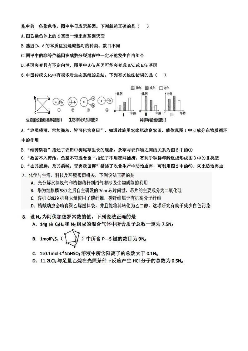 衡水2020高三下学期第七次调研考试 理综（PDF版）第2页