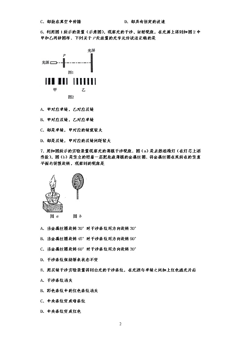 高考物理光学物理光学选择题专练（历年高考真题物理光学选择题精选，共43题，含解析）第2页