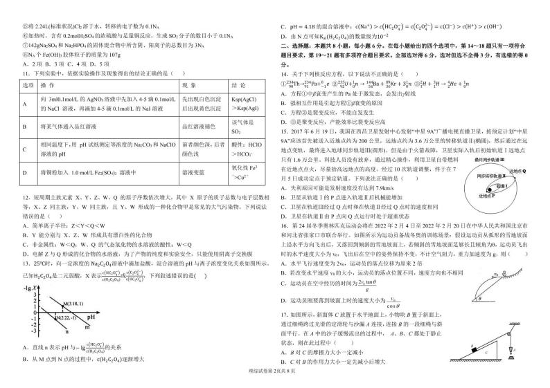 【理综】2020大庆实验高三下学期复学考试02