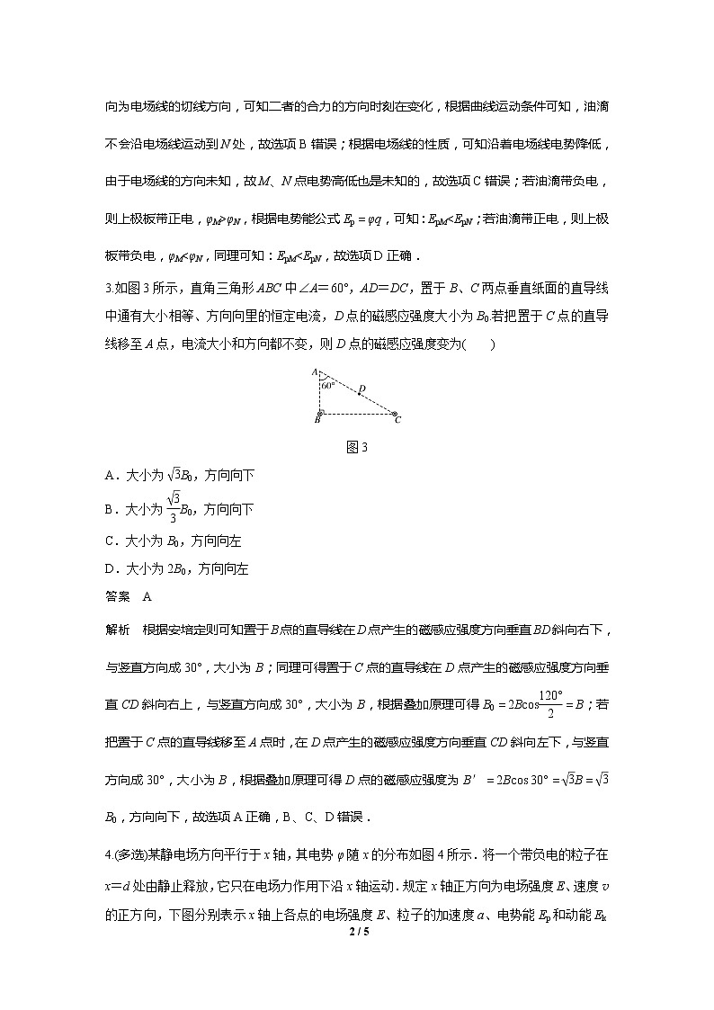 2020高三物理三轮冲刺练习：热点8 电场和磁场02