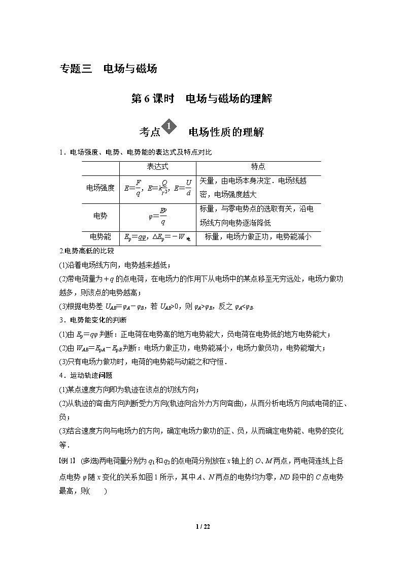 2020年高考物理二轮专题复习讲义：第6课时 带电粒子在复合场中的运动01