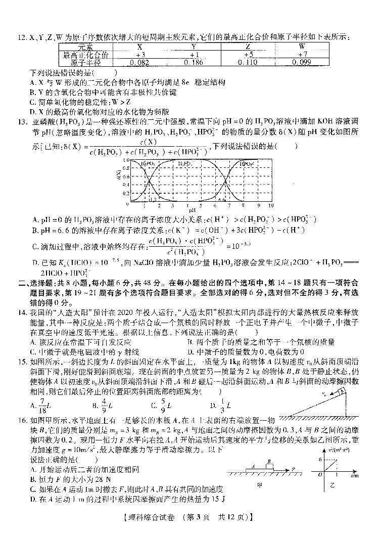 非凡吉创20届高三年级猜题大联考试卷（一）-理综（PDF版有答案）03