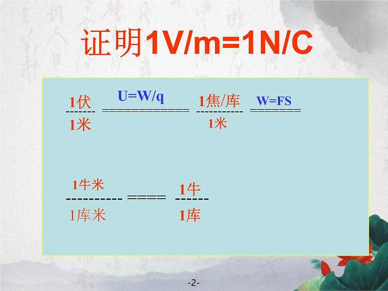 1.6 电势差与电场强度的关系 课件07