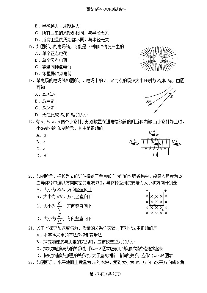 高中物理学业水平测试会考试卷03