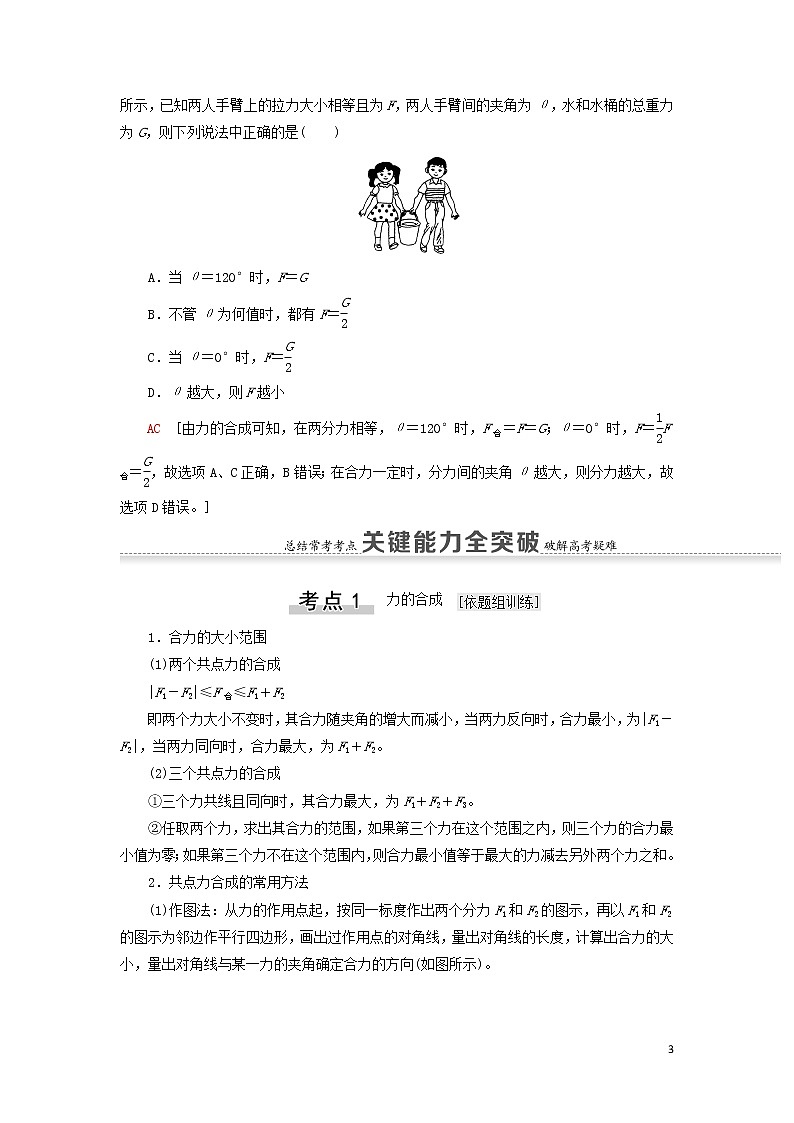 2021届高考物理一轮复习第2章相互作用第2节力的合成与分解教案（含解析）03