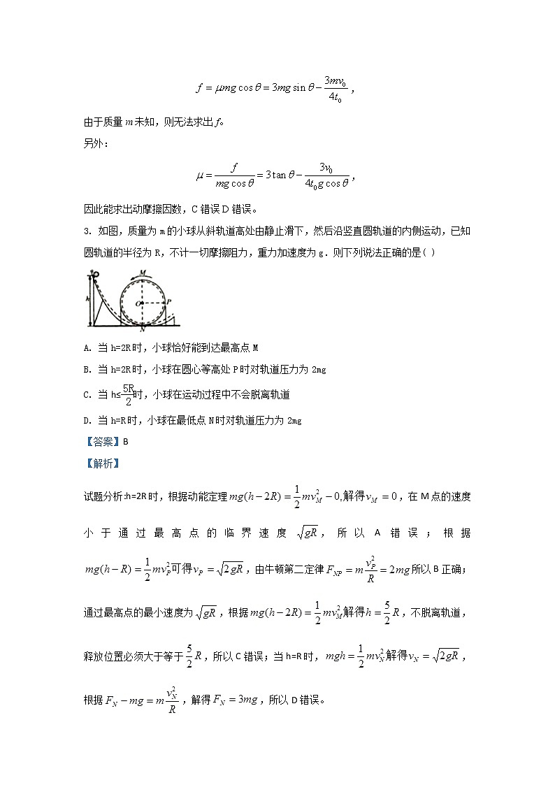 河北省唐山巿迁西一中2020届高三上学期10月月考物理试题03