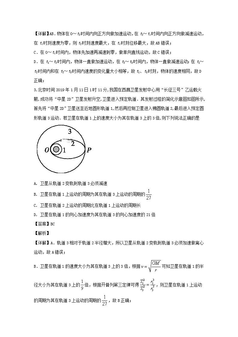 河南省鲁山县第一高级中学2020届高三上学期11月月考物理试题02
