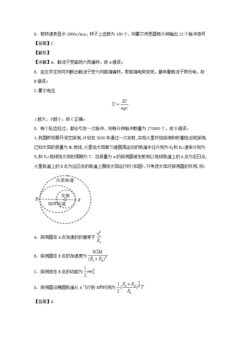 河南省实验中学2020届高三12月月考物理试题03