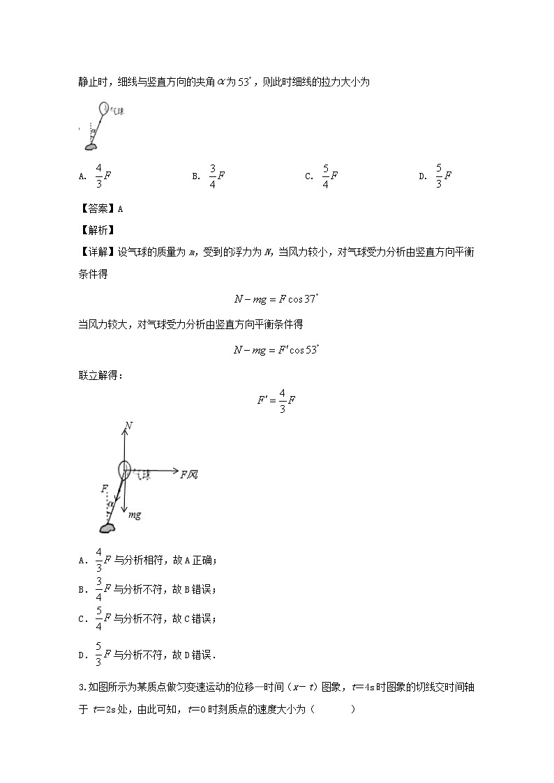 河南省新乡市第一中学2020届高三上学期10月月考物理试题02