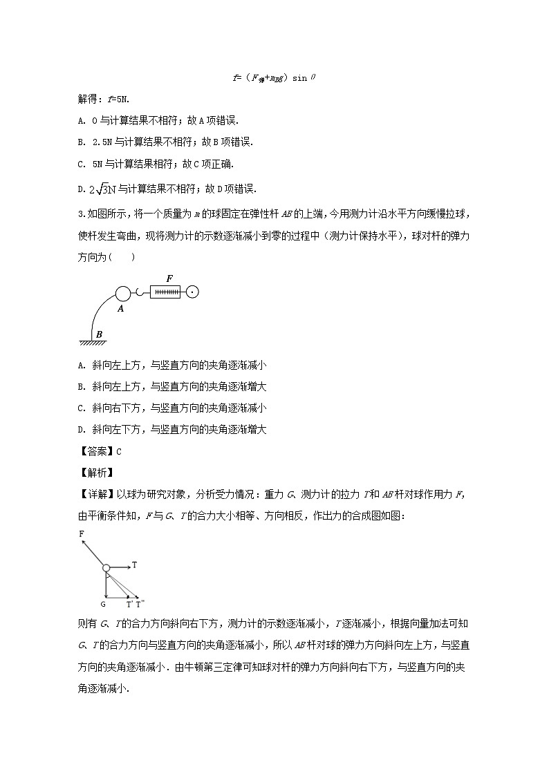黑龙江省双鸭山市第一中学2020届高三12月月考物理试题02