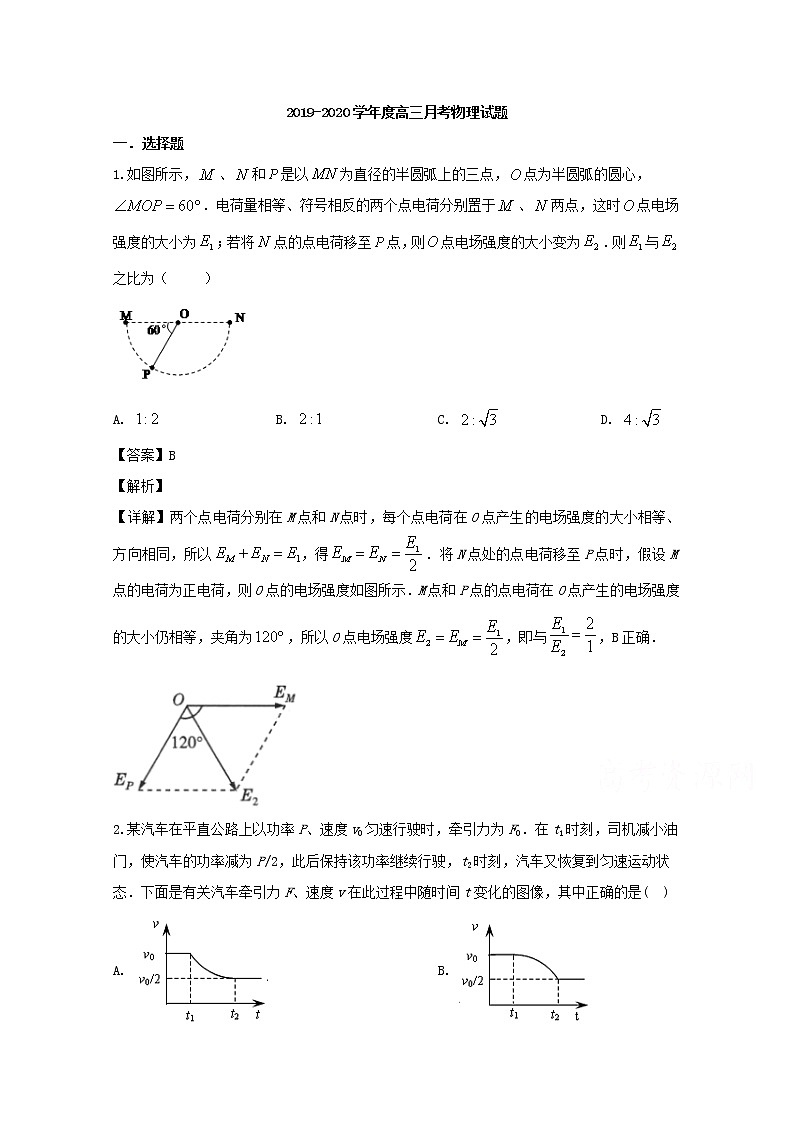 湖南省邵东县创新实验学校2020届高三上学期第五次月考物理试题01