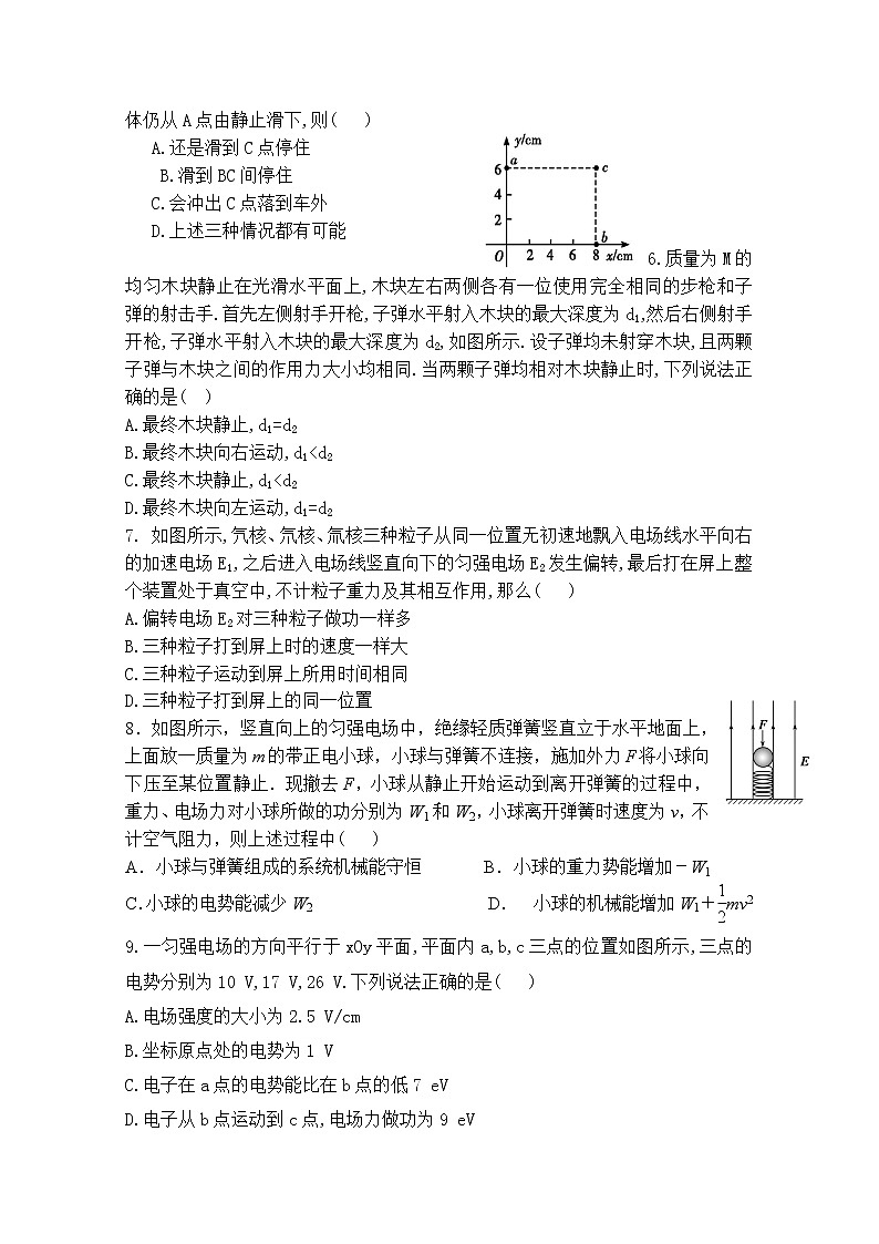 安徽省毛坦厂中学2020届高三11月月考试题 物理（应届）02