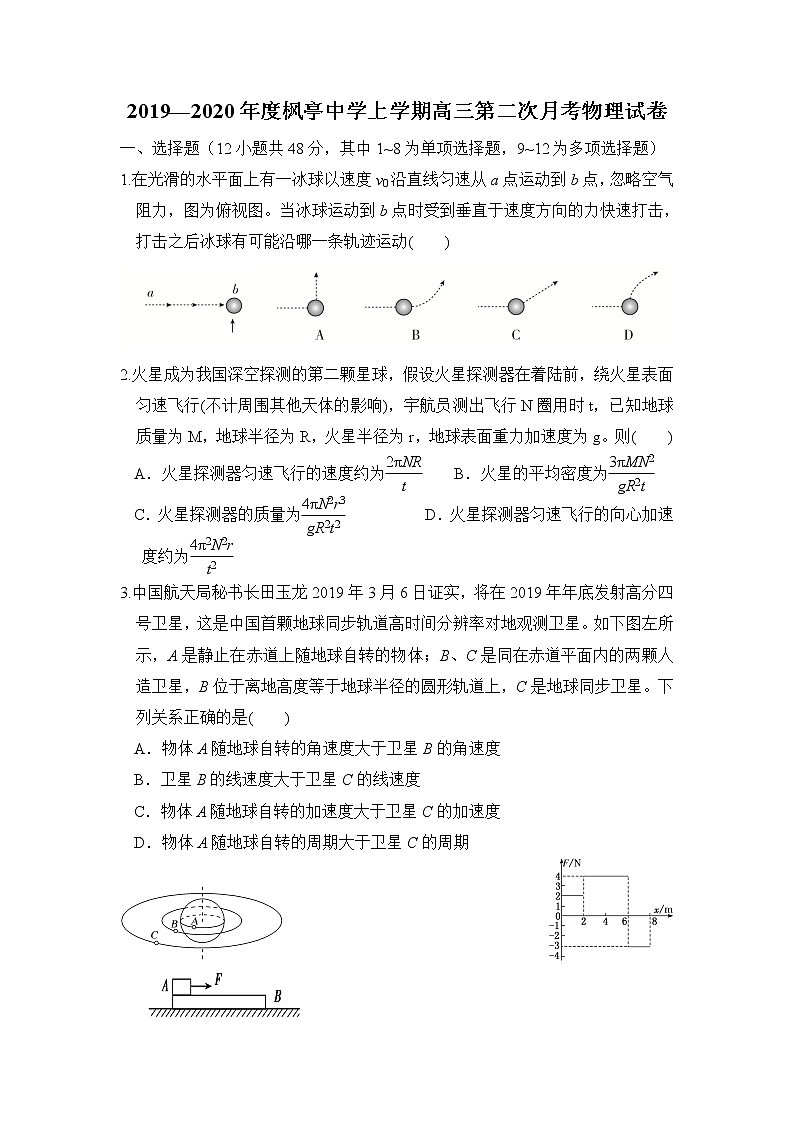 福建省仙游县枫亭中学2020届高三上学期月考物理试题01
