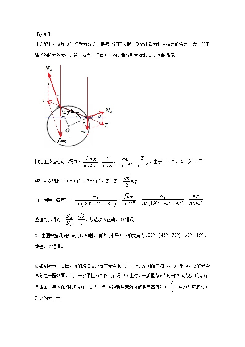 安徽省滁州市定远县育才学校2020届高三上学期第一次月考物理试题03