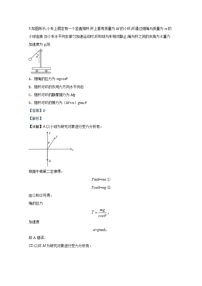 宁夏青铜峡市吴忠中学分校2020届高三上学期月考物理试题03
