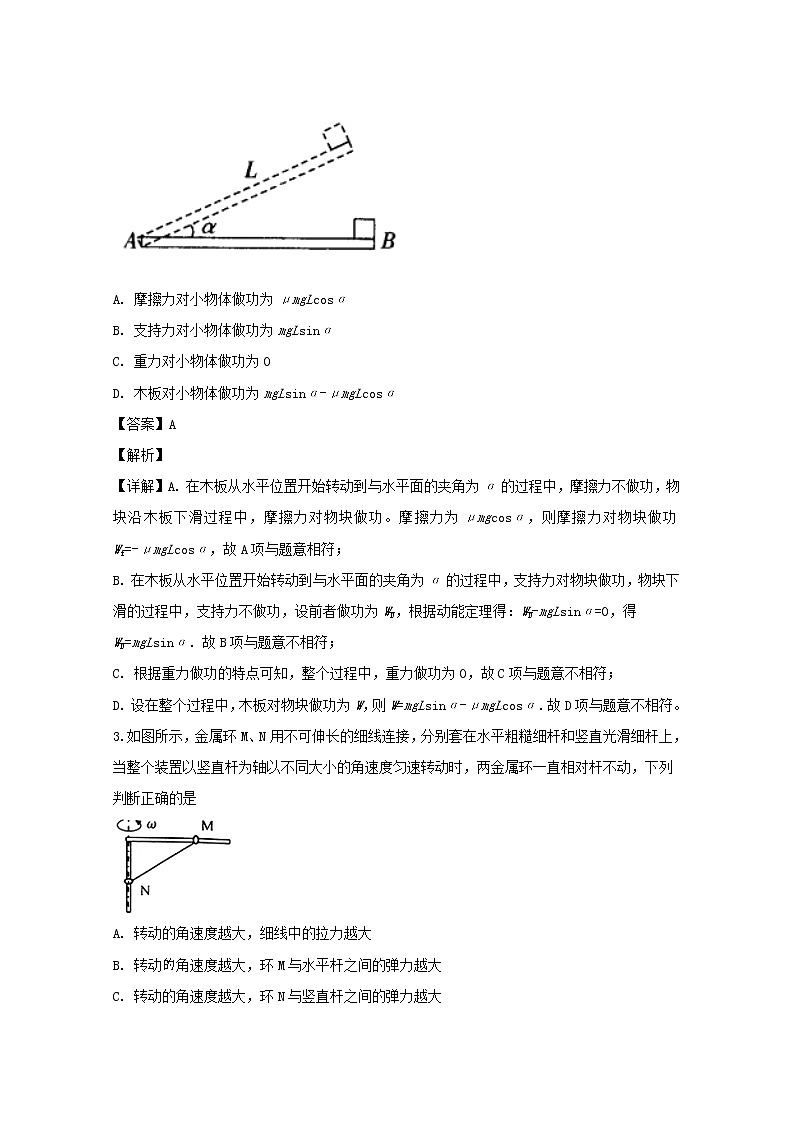 浙江省东阳中学2020届高三10月月考物理试题02
