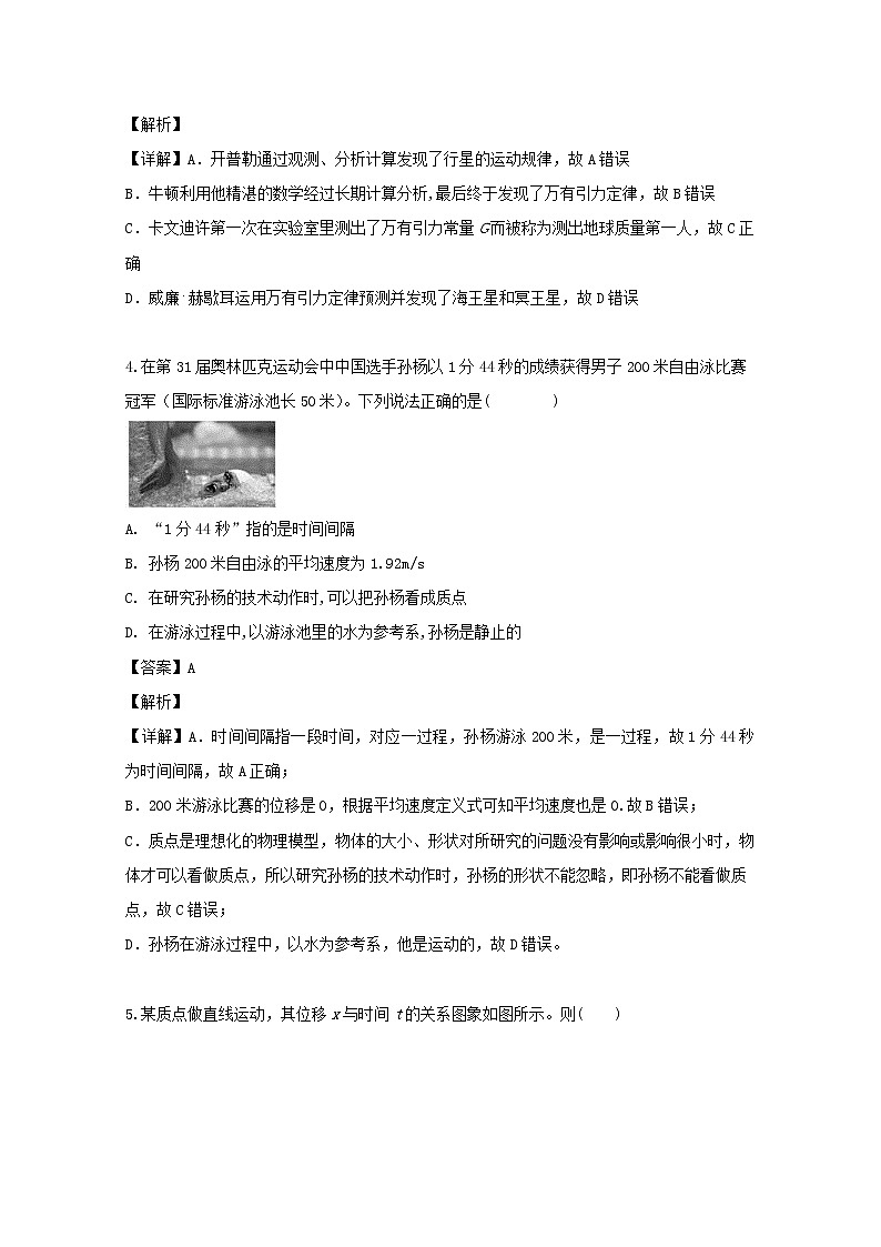 浙江省宁波三中2020届高三上学期10月月考物理试题02