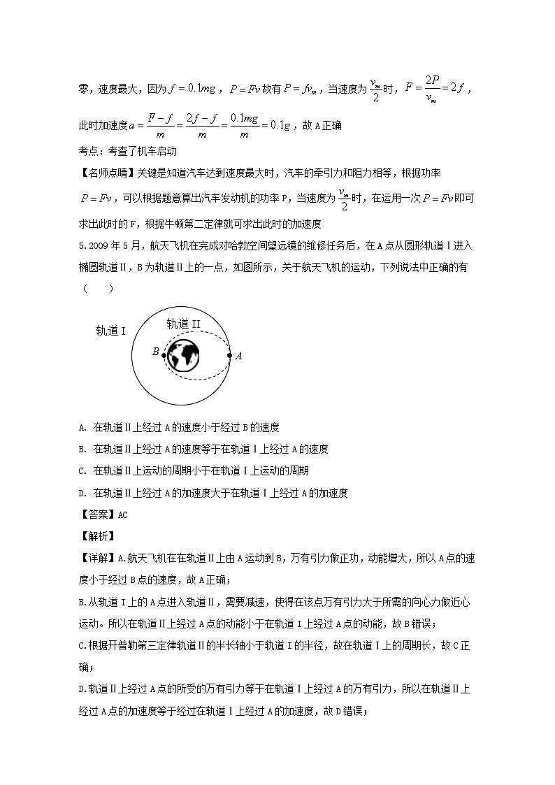 重庆市云阳江口中学校2020届高三上学期月考理综物理试题03