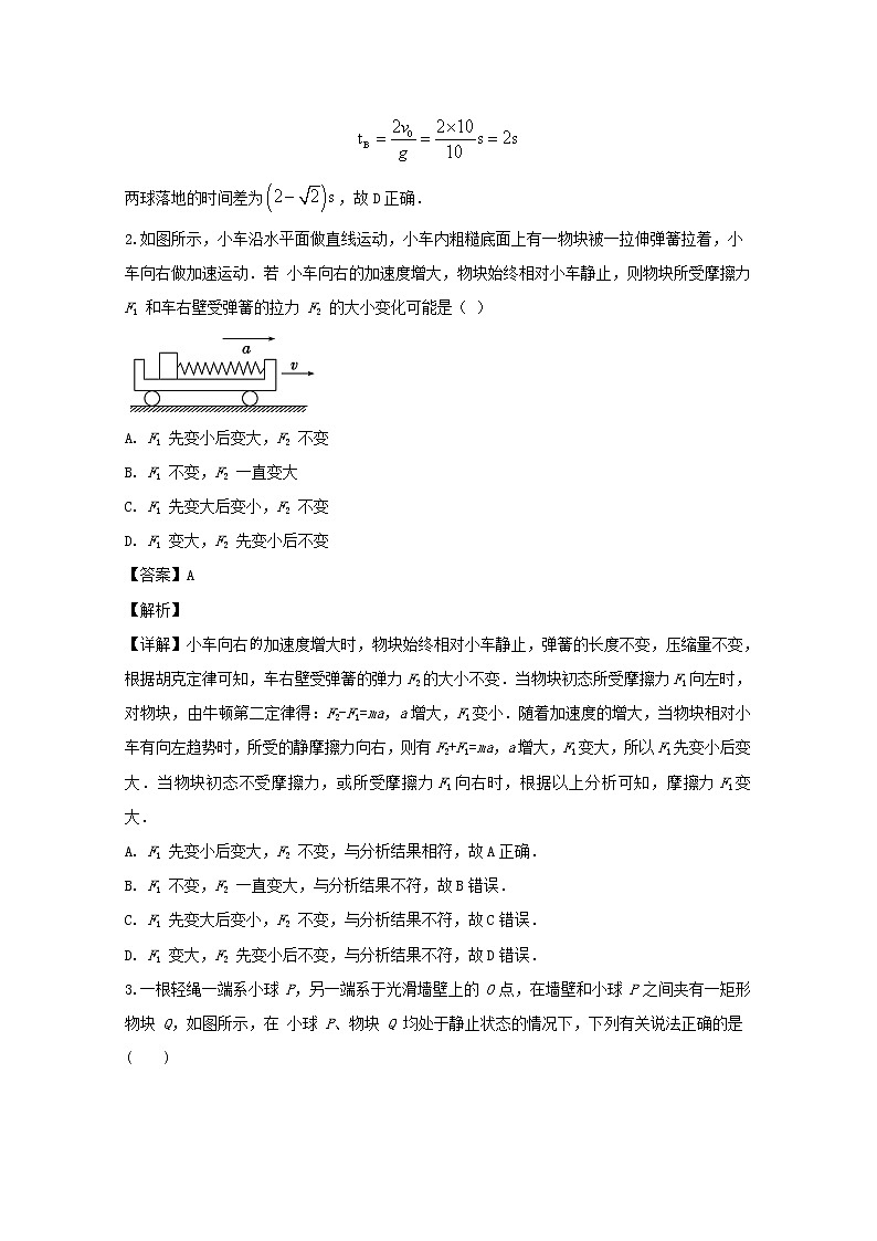 江西省景德镇一中2020届高三10月月考物理试题02