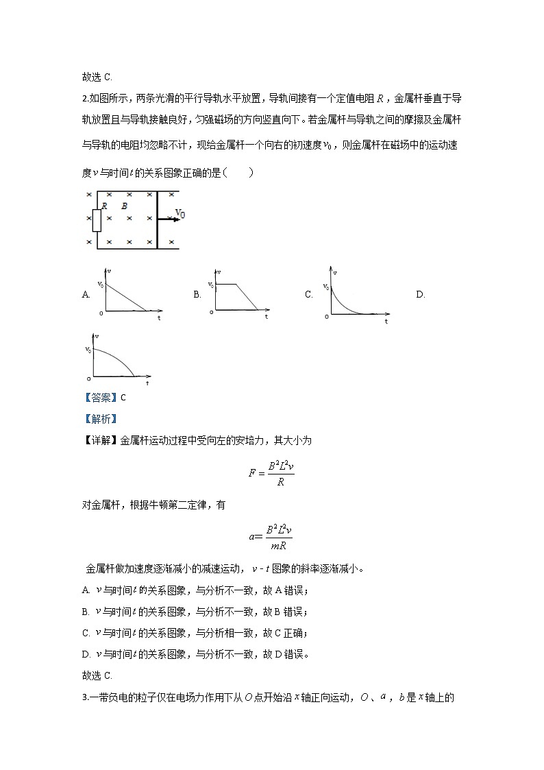河北省邯郸市2020届高三上学期期末考试物理试题02