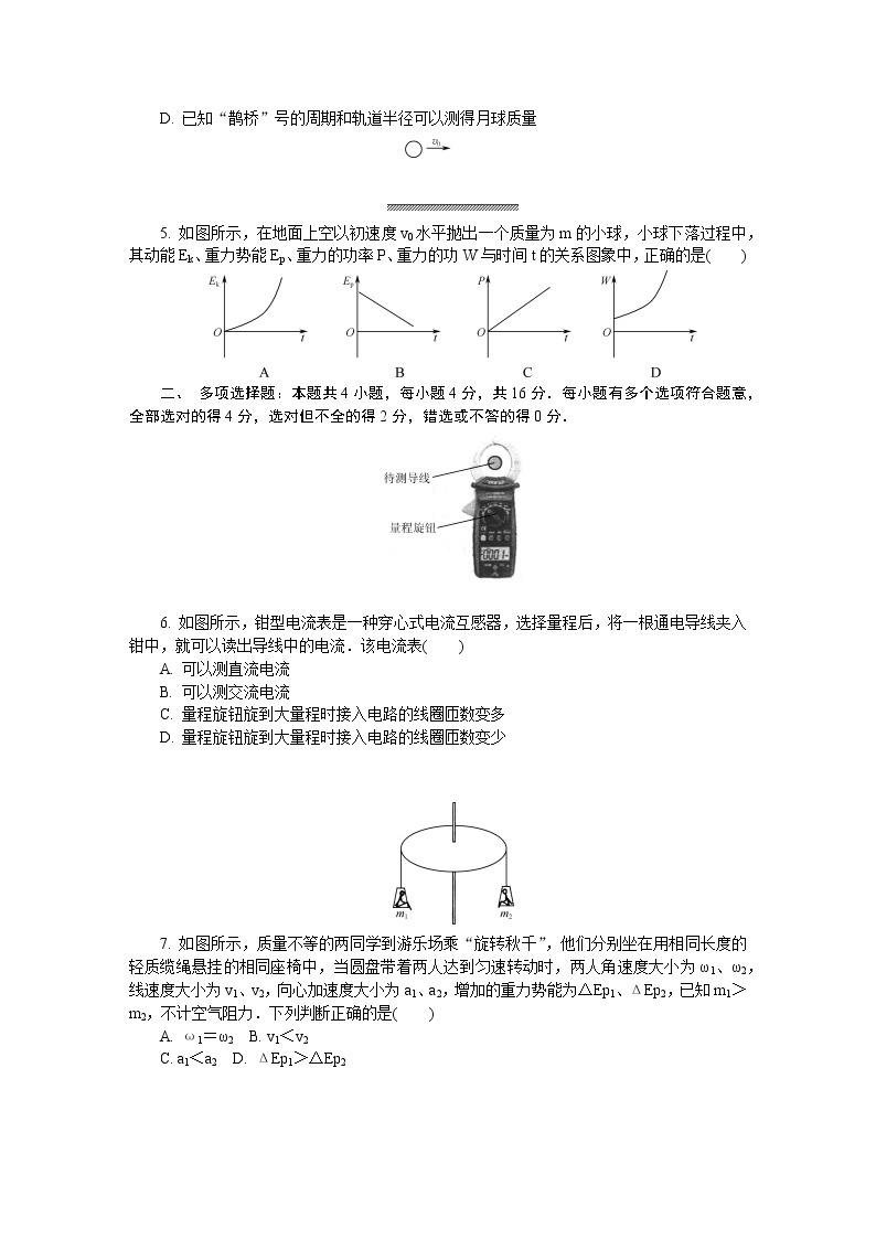 江苏省常州市2020届高三上学期期末考试 物理02