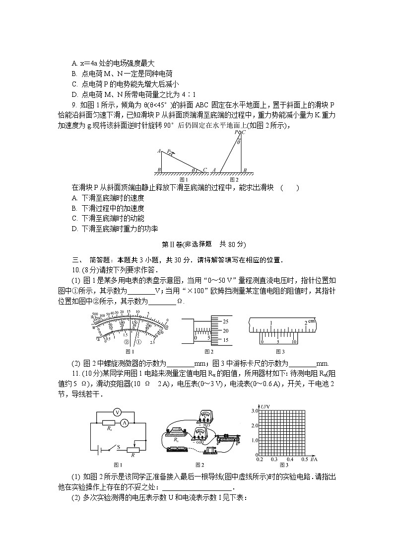 江苏省镇江市2020届高三上学期期末考试  物理03