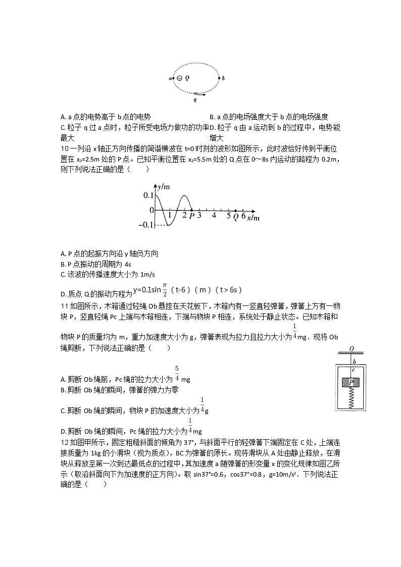 山东省临沂市2020届高三上学期期末考试物理试题03