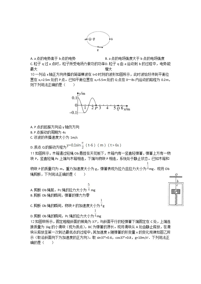 山东省临沂市2020届高三上学期期末考试物理试题03