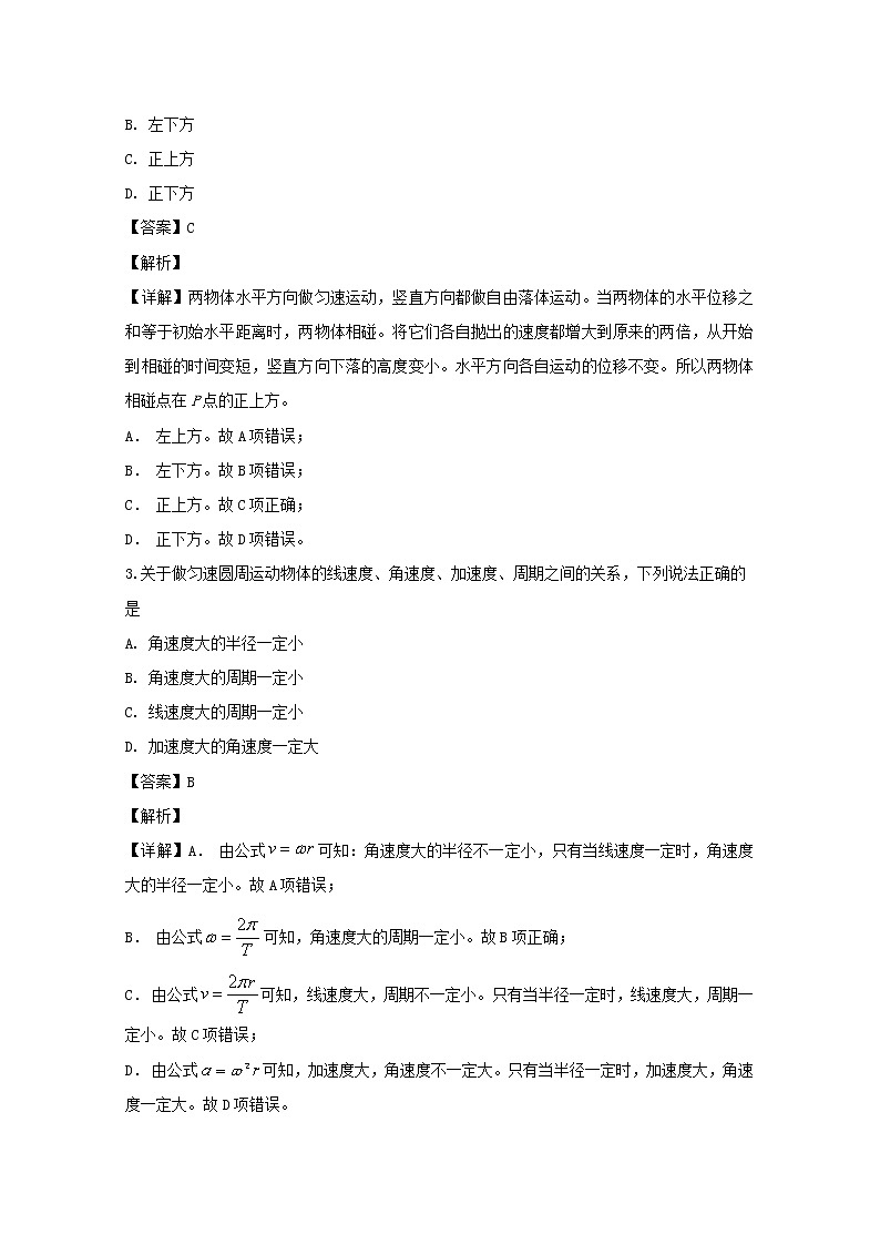 江苏省盐城市2020届高三上学期期中考试物理试题02