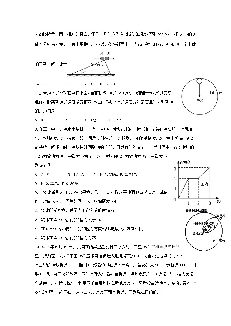 辽宁省大连海湾高级中学2019-2020学年高三上学期期中考试物理试卷02