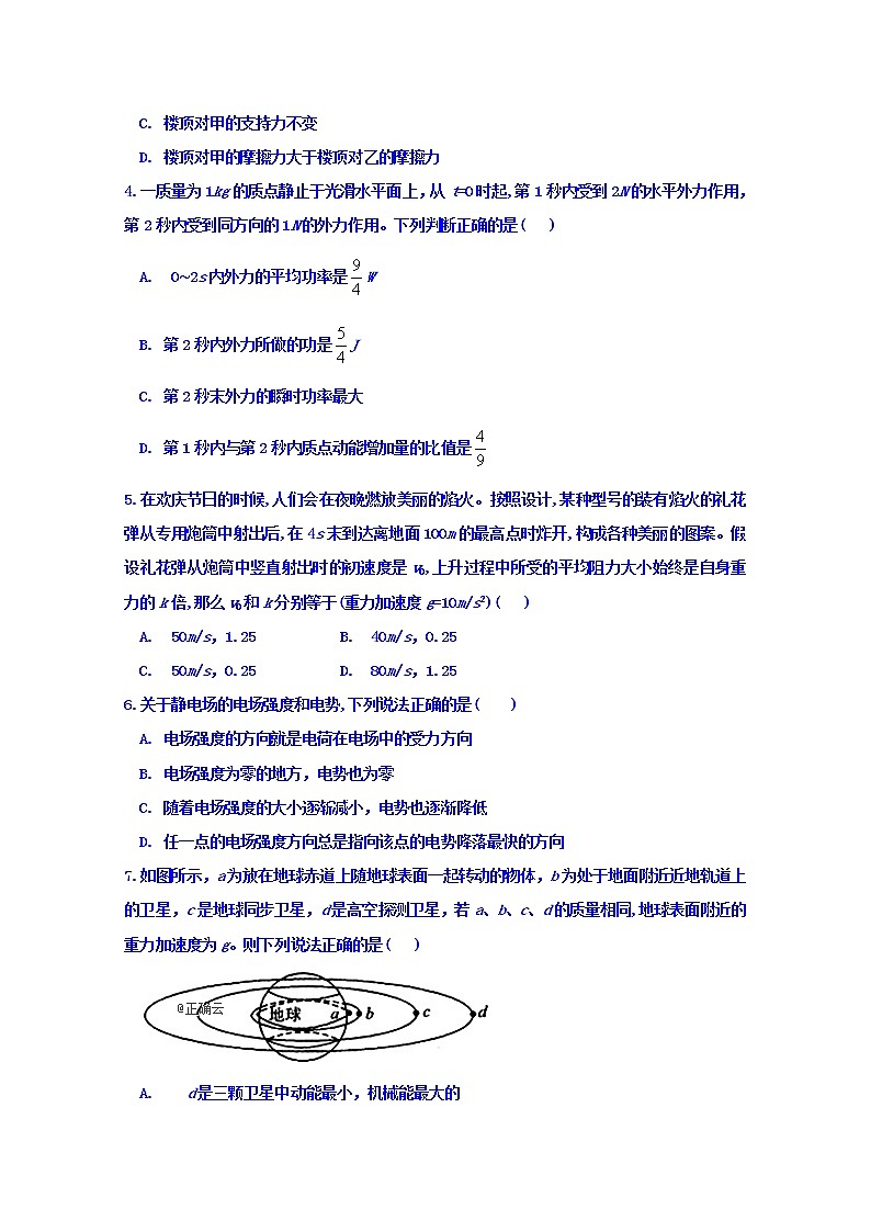 辽宁省六校协作体2020届高三上学期期中考试物理试卷02