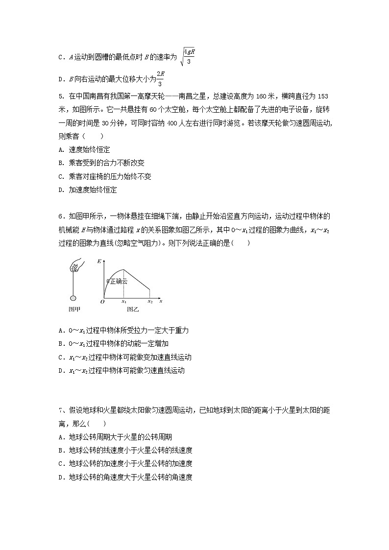 辽宁省沈阳城郊市重点联合体2020届高三上学期期中考试（2）物理试卷02