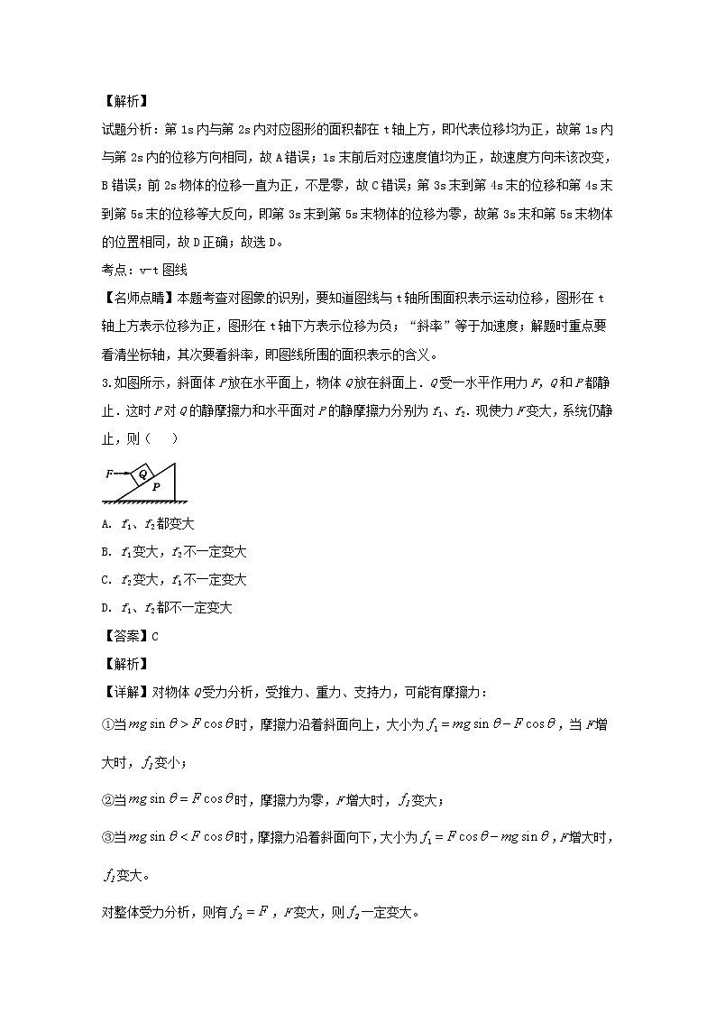 辽宁省沈阳市重点联合体2020届高三上学期期中考试物理试题02