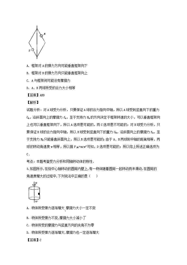 辽宁省实验中学2020届高三上学期期中考试物理试题02