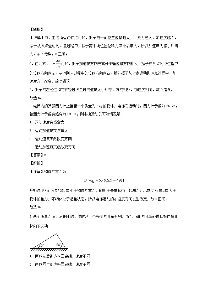 上海市鲁迅中学2020届高三上学期期中考试物理试题02