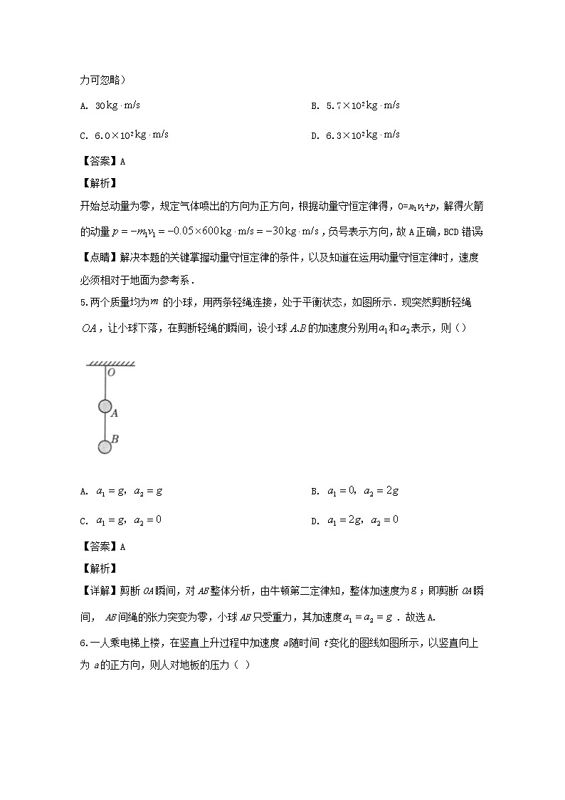 四川省自贡市田家炳中学2020届高三上学期期中考试物理试题03