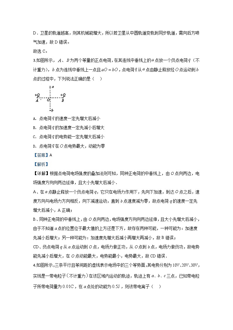 甘肃省高台县第一中学2020届高三上学期期中考试物理试题03