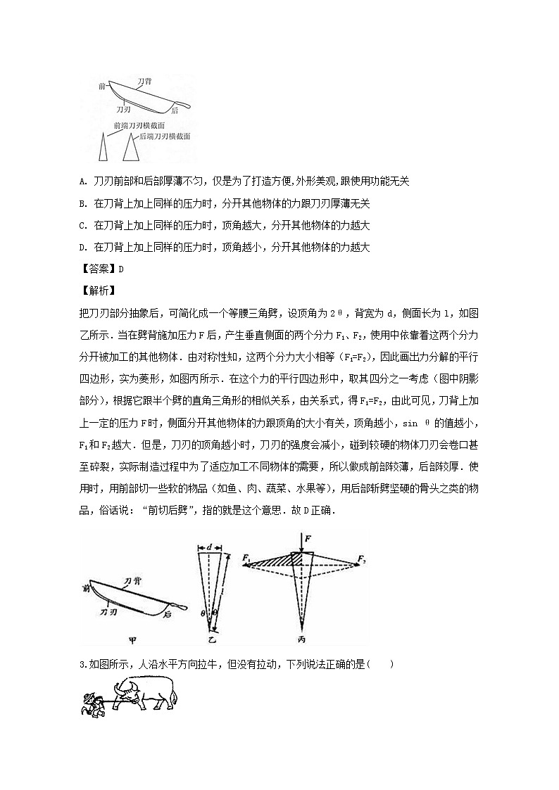辽宁师大附中2020届高三上学期开学考试物理试题第2页