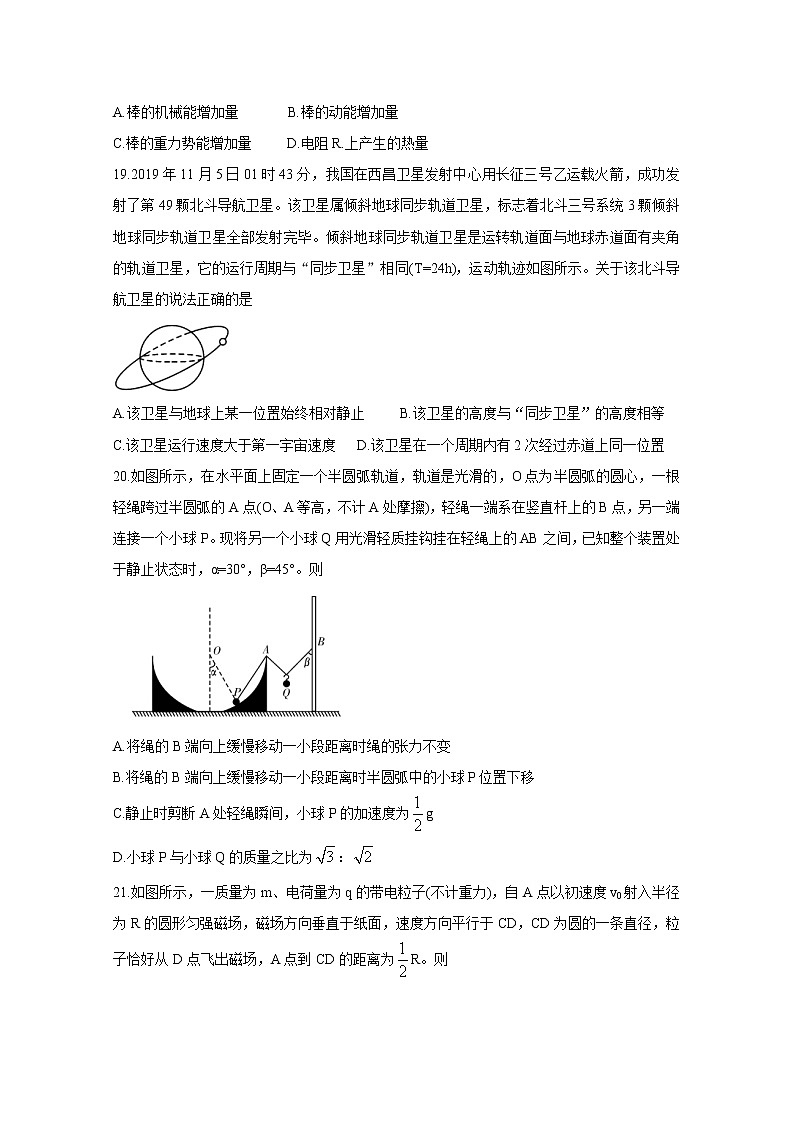 湖南省顶级名校2020届高三第七次（5月）大联考试题  物理第3页