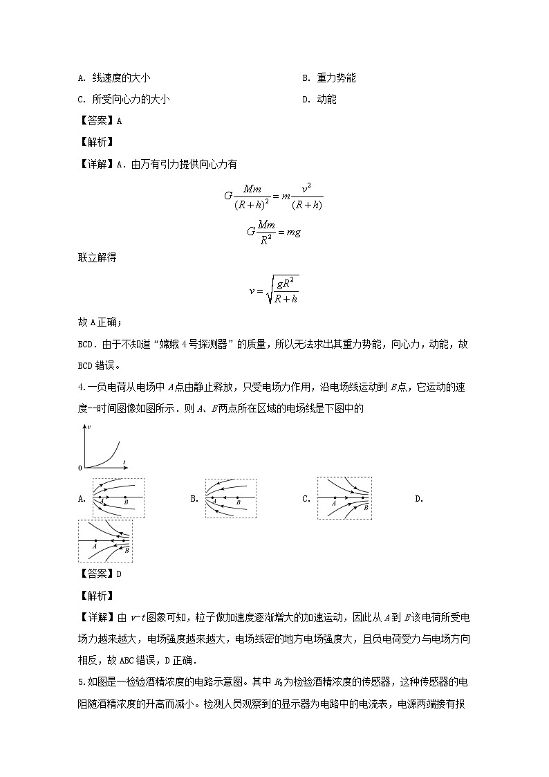 湖北省龙泉潜江中学两校2020届高三上学期12月联考理综物理试题03