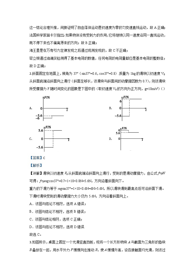 陕西省西安地区八校2020届高三上学期第一次联考物理试题02