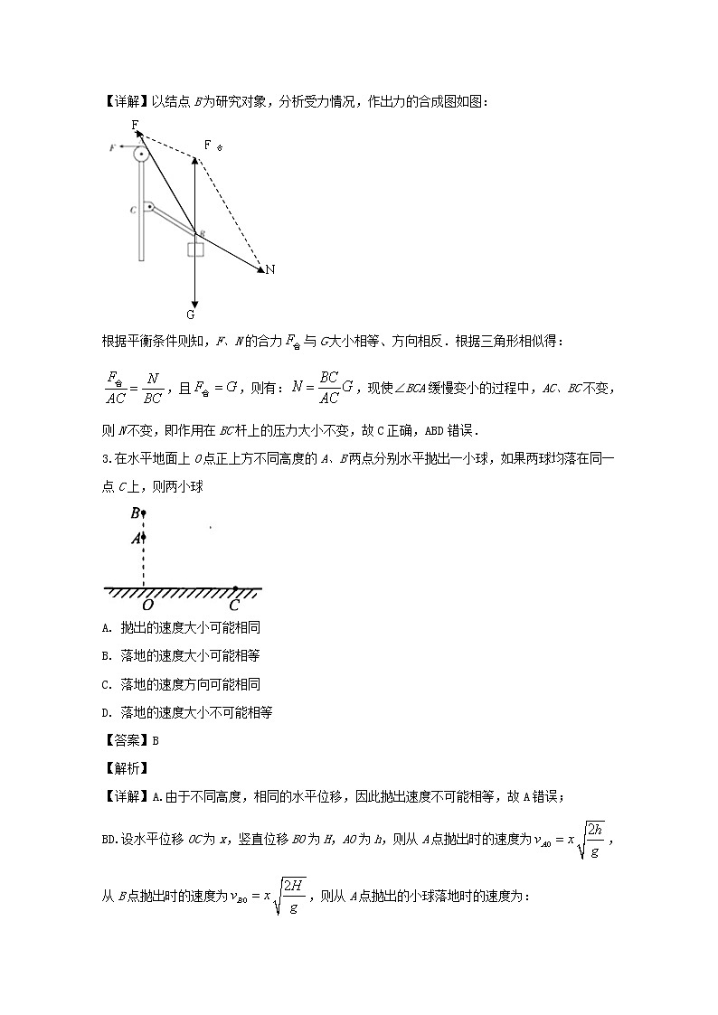 山西省大同市2020届高三上学期开学摸底考试物理试题第2页