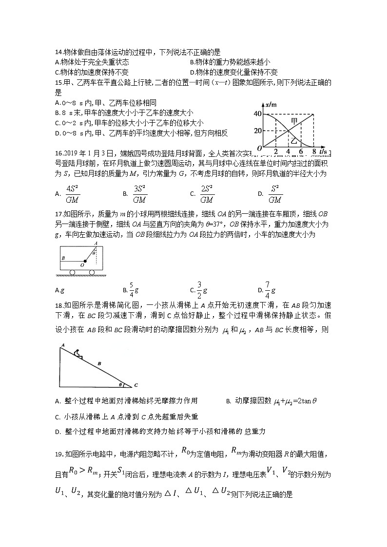 四川省棠湖中学2020届高三高考适应性考试理综-物理试题第1页