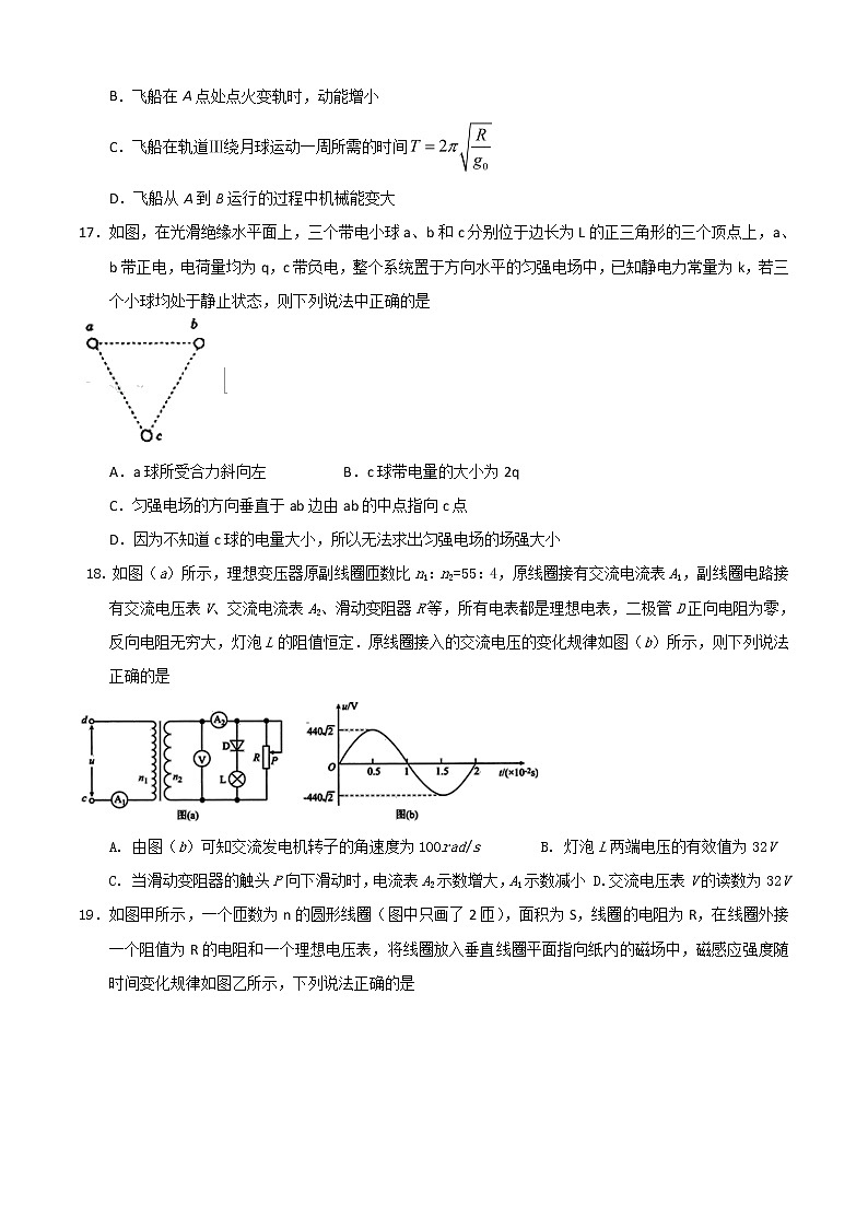 云南省曲靖市第一中学2020届高三模拟考试物理试题第2页
